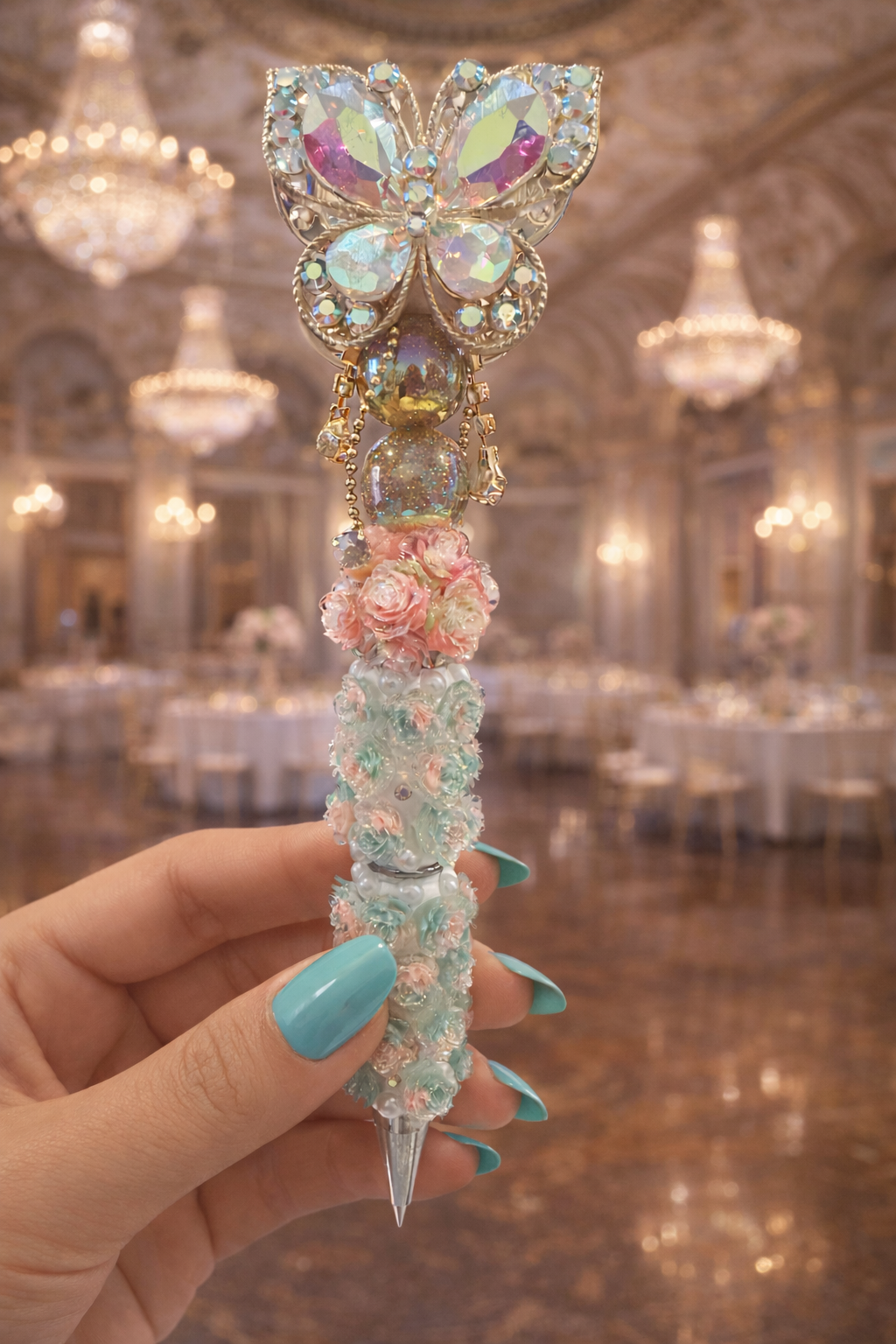 Butterfly Elegance Pen in a Royal Ballroom ✨🦋