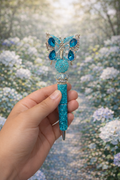 Aqua Blue Butterfly Beaded Pen