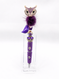 ✨ Enchanted Purple Fox Beaded Pen 💜