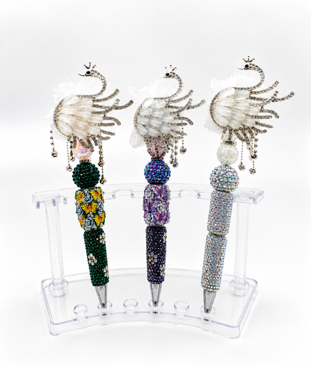 ✨ Elegant Swan Beaded Pens
