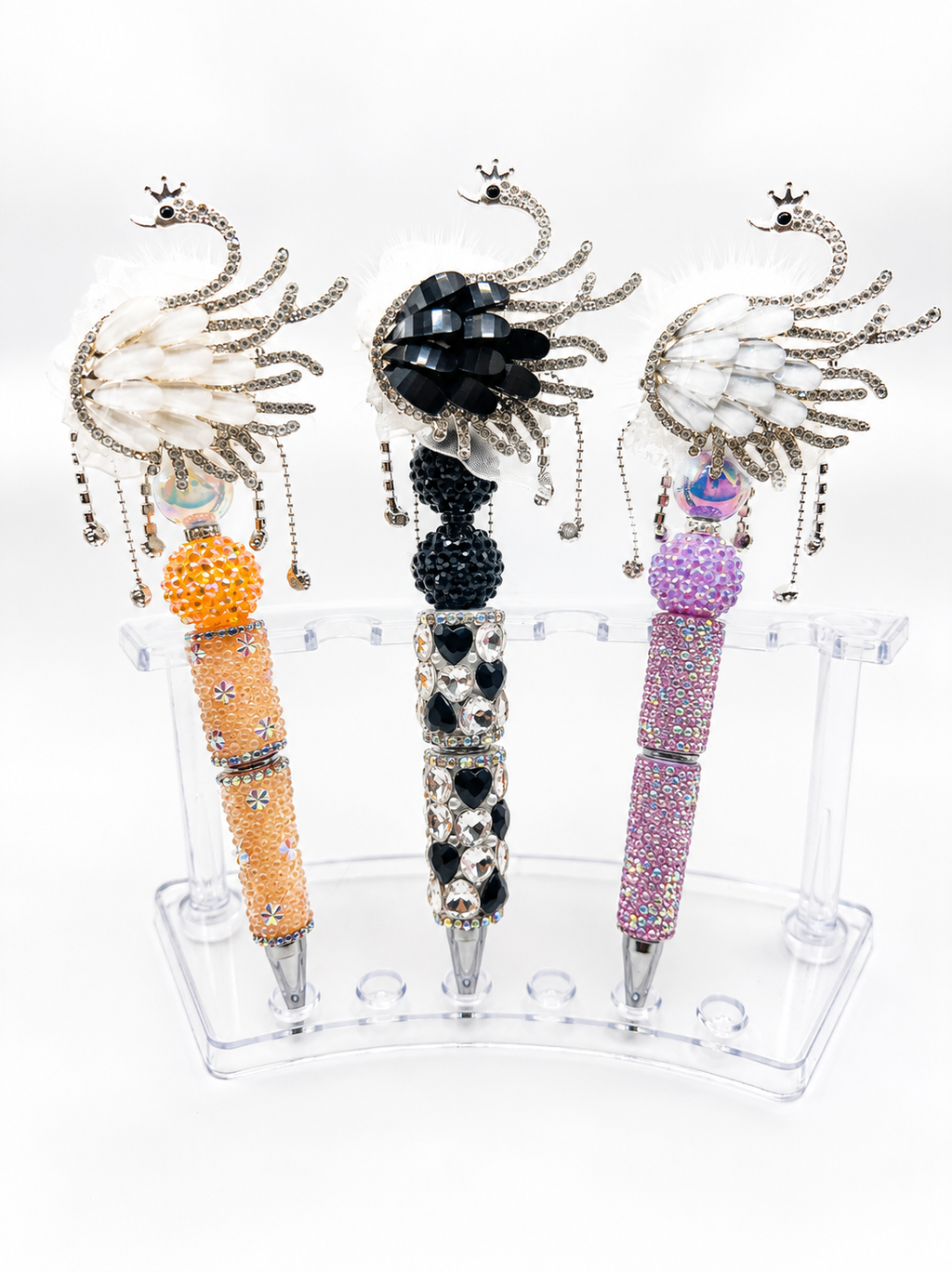 ✨ Elegant Swan Beaded Pens